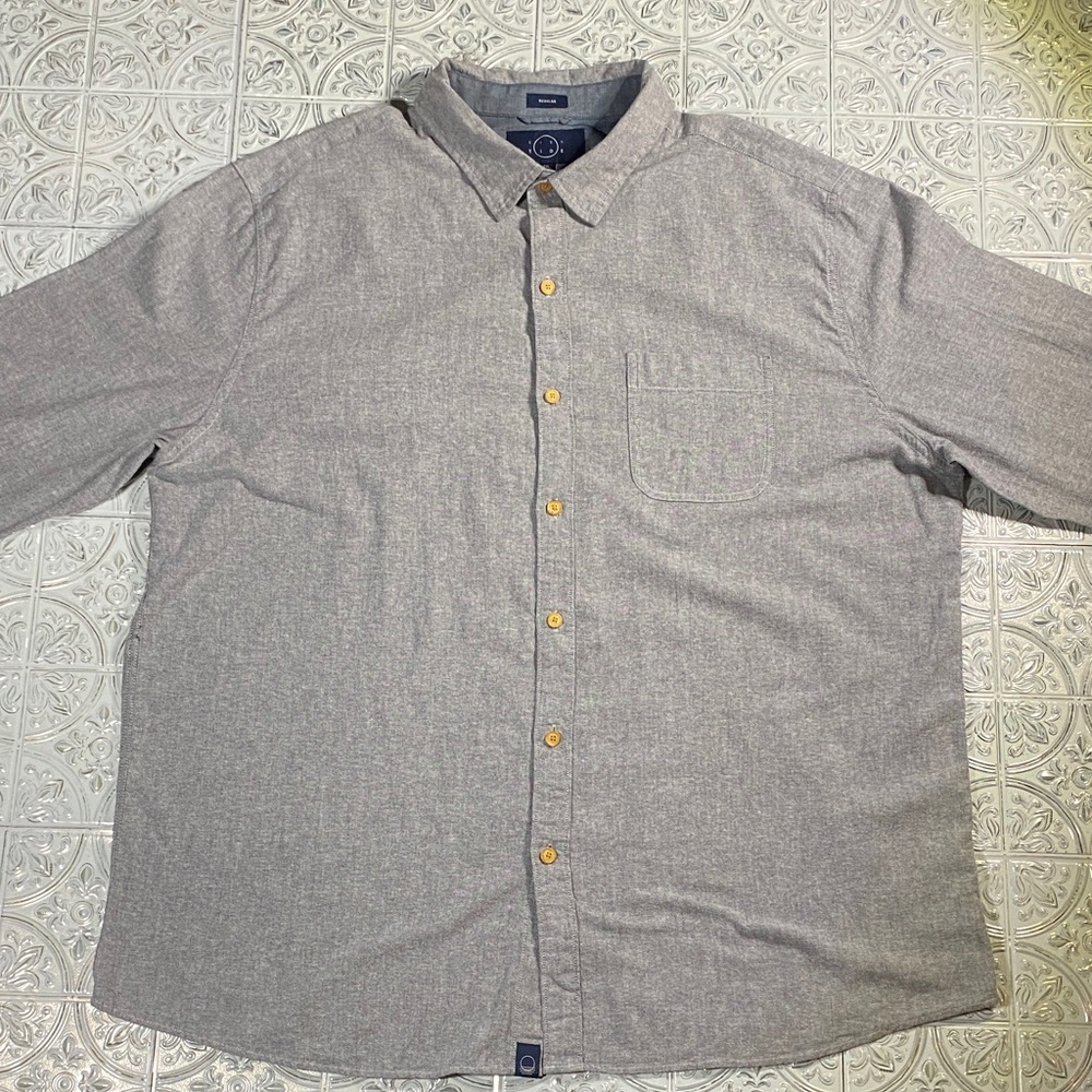 Even Tide Gray Long Sleeve Button Down Shirt NWT XXL Tall 2XLT Stitch Fix Men